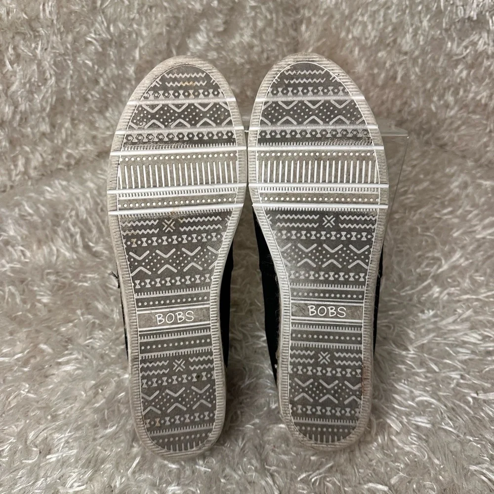 BOBS from Skechers Breeze Black Espadrille Slip-On Flats Women's Size 9